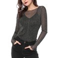 thumbnail image 1 of INSPIRE CHIC Women's Long Sleeve Mesh with Spaghetti Strap Camisole Tops, 1 of 6
