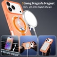 thumbnail image 4 of Asuwish Phone Case for iPhone 17 Pro 6.3 inch Tempered Glass Screen Protector Magnetic Folding Stand Frosted Translucent Rugged Shockproof Protective Cell Cover i Phone17 i17 17Pro Women Men Orange, 4 of 7