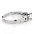 thumbnail image 2 of Classy 14k Princess Cut & Round Natural 1.2 Ctw Diamond Engagement Ring (White Gold Size 4.5), 2 of 3