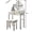 White, variant on Blue makeup vanity table with 3 storage compartments / Provide space for jewelry and products
