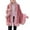 Pink, variant on Xfvqtps Women Cape Faux Fur Collar and Cuff Plush Hem Cloak Sequin Blingbling Open Front Solid Color Large Size Loose Thickened Windproof Coldproof Warm Winter Long Coat Coffee