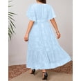 thumbnail image 2 of Vestido Pinup Fashion azul claro de verano maxi talla grande para mujer, 2 of 7