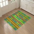 thumbnail image 3 of ODIKA 3'x5' Washable Accent Rug Pet Friendly, Non-Shedding Mat Memphis Abstract Retro Symmetrical Wavy Grid Interlocking Funky Flowing Dynamic for Bedside, Nursery Room, 3 of 7