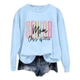 thumbnail image 4 of Fgnfyis Oversize Women Long Sleeve Crewneck Letter Print Lightweight Loose Pullover Womens Sweatshirts Blouse Top for Casual Wear Sky Blue XXL, 4 of 6