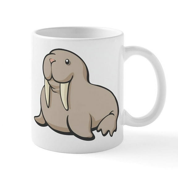 CafePress - Cartoon Walrus Mug - 11 oz Ceramic Mug - Novelty Coffee Tea Cup
