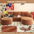 thumbnail image 3 of 111" U Shaped Modern Modular Sectional Curved Sofa with Ottoman, Minimalist Style Comfy Cloud Couch for Living Room Apartment, No Assembly Required Boneless Couches (Orange,Right Facing Chaise), 3 of 7