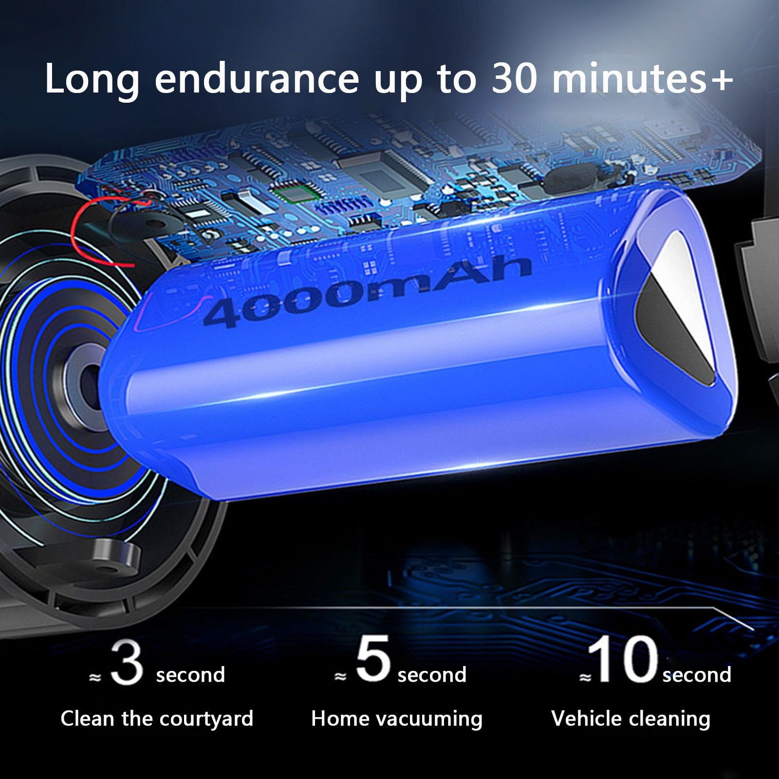 Handheld Vacuum Cleaner, Wet Dry Use 10000PA Powerful Suction, Rechargeable Car Vacuum, 4000mAh Long Runtime, Mini Portable Vacuum, Compact Design For Home Car Office