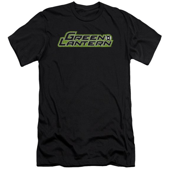 Green Lantern Scribble Title Premium Canvas Adult Slim Fit 30/1 T-Shirt Black