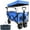 Blue, variant on Collapsible Wagon Wagon Cart with Removable Canopy, Heavy Duty Foldable Beach Wagon with All Terrain Wheels and Brake, Adjustable Push Pull Handle, 220LBS Cooler Bag Utility Carts for Outdoor