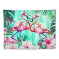 thumbnail image 5 of GOSMITH  Flamingo Tapestry Pink Flower Wall Hanging for Room Decor, Tropical Palm Leaves Stripes Wall Tapestries Painting, 5 of 6