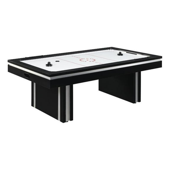 Pemberly Row Contemporary Wood Air Hockey Table in Black Finish