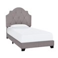 thumbnail image 1 of Saddle Tufted Twin Upholstered Bed in Smoke Gray, 1 of 9