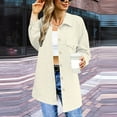 thumbnail image 4 of Lilgiuy Women Fashion Casual Solid Color Buttons Tops Turndown Collar Long Sleeve Hoodless Casual Outwear Gift for Your Friends and Family, 4 of 5