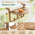 thumbnail image 4 of Half-Round Hanging Bistro Table with Durable Wood Design for Small Balcony Spaces, 4 of 6