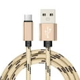 thumbnail image 1 of Becaristey 3A(Max ) for Micro USB Charging Cable 1/2M Type-C Fast Charging Data Cord Nylon Weaving Charging Wire For Cable Wire Gold 2 Meter 1Set, 1 of 6