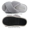 thumbnail image 3 of DANNTO Women's Slippers Cross Band Soft Plush Furry Open Toe House Shoes Indoor Warm Comfy Cozy Bedroom Flats Slide, 3 of 8