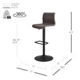 thumbnail image 6 of NPD Furniture Jayden 31.5" PU Leather Bar Stool in Coffee/Brown (Set of 2), 6 of 6