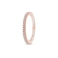 thumbnail image 3 of AFFY Round Shape White Cubic Zirconia Full Eternity Wedding Band Ring In 14k Rose Gold Over Sterling Silver Ring Size-7, 3 of 6