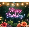 thumbnail image 4 of Floral Design Banner Tropical Pattern Decorative Lights Party Decoration for Birthday Celebration Indoor Party Event, 4 of 7