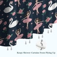 thumbnail image 6 of Dark Blue Ballerina Swan Pattern Shower Curtain 72"x72" ,Bathroom Decorative Shower Curtains Set with 12 Hooks,Modern Waterproof Washable Shower Curtain, 6 of 6