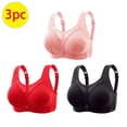 thumbnail image 2 of Lutiedan 3 Pack Bras for Older Women Plus Size Mesh Breathable No Underwire Lifting Bra Lightly Lined Comfortable Supportive Seamless Bra, 2 of 9