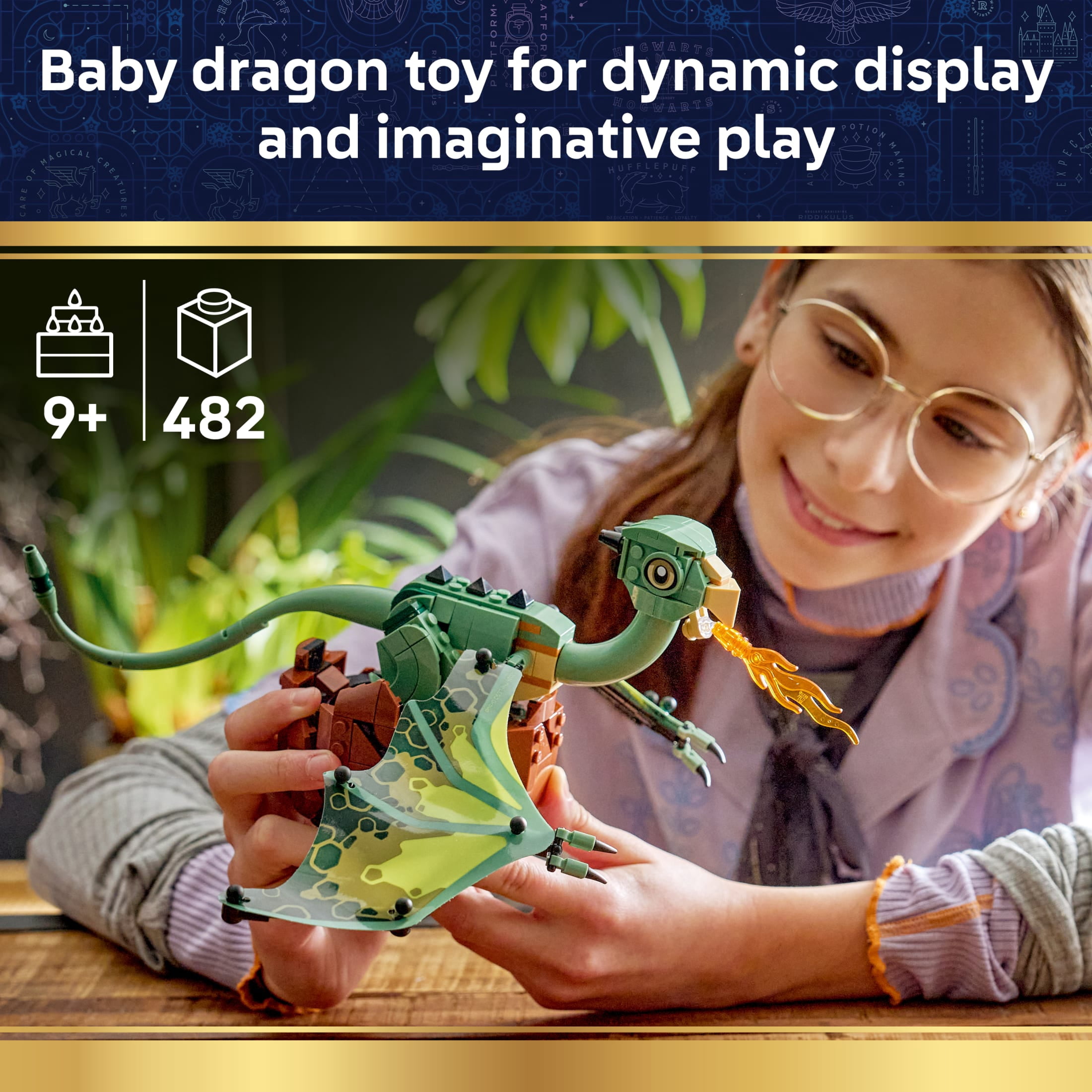 LEGO Harry Potter Norbert: Hagrid's Baby Dragon - Collectible Building Toy for Boys & Girls, Ages 9+ - Kids Bedroom or Desk Decor - Gift for Fans - 76477