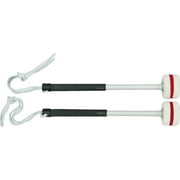 Ludwig Marching Bass Drum Mallets w/ Thong, Medium Ball Striped, Pair