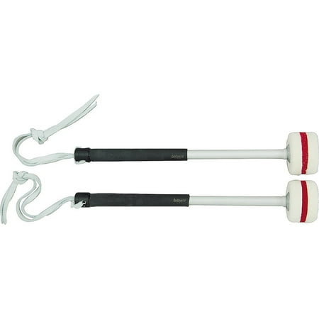 Ludwig Marching Bass Drum Mallets w/ Thong, Medium Ball Striped, Pair