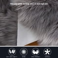thumbnail image 3 of YJ.GWL Fluffy Faux Sheepskin Plush Area Rug Soft Fuzzy Rugs Floor Carpet for Bedroom Living Room,3'x 5',Gray, 3 of 6