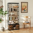 thumbnail image 4 of Gymax 2PCS 8-tier Bookshelf 79'' Freestanding Bookcase w/ 4 Fabric Drawers & Storage, 4 of 10