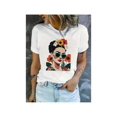 thumbnail image 1 of Women's Casual Floral Embossed T-Shirt - Stylish Short Sleeve Round Neck, Lightweight , Perfect for Spring/Summer/Fall, 1 of 6