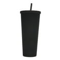 thumbnail image 1 of Gobelet Grande Capacité 710ML24OZ Entièrement Clouté Mat Réutilisable avec Grand Ouverture Couvercle Étanche Paille, 1 of 7