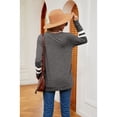 thumbnail image 3 of XCHQRTI Splicing Color Women Blouse Shirt Fall Tops Trendy Shirt Long Sleeve Casual Work Tops with Splicing Design, 3 of 4