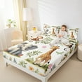 thumbnail image 5 of Feelyou Cute Elephant Print Twin Sheet Sets for Kids, Jungle Giraffe Monkey Twin Fitted Sheet, Kawaii Zoo Animal Flat Sheet, Microfiber Bedroom Decor, 3-Piece, 5 of 8