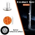 thumbnail image 2 of NOGIS 100pcs Reflective Tacks for Trail Marking, Box Package Reflective Trail Tacks Thumb Tacks Glow in The Dark Tacks Tree Markers for Hunting Camping Survival Outdoors(Orange & Silver), 2 of 7
