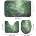 thumbnail image 3 of 4Pcs Green Bamboo Shower Curtain, Sunny Grass Plant Forest Shower Curtain Sets with Toilet Lid Cover, U-Shaped Mat and Non-Slip Rugs, Bathroom Decor Set, 72" x 72", 3 of 8