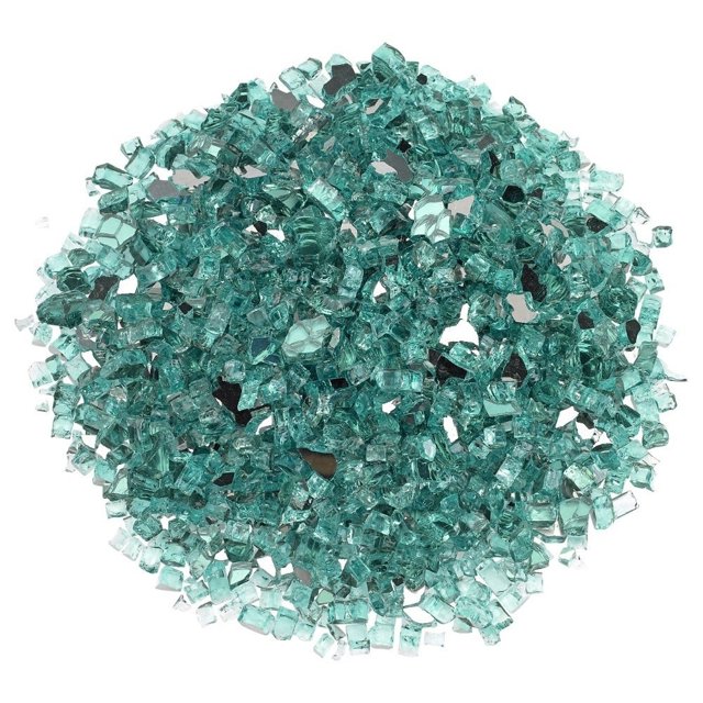 American Fire Glass 10 Pound 1/4 Inch Reflective Fireplace Glass, Azuria Blue