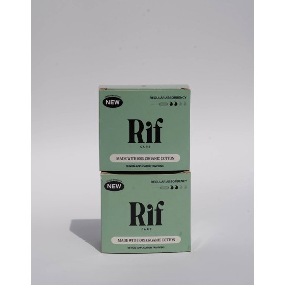 Rif Care, 100% Organic Cotton, Unscented, Non-Applicator Tampons, Regular Absorbency, 2 Pack, 36 Ct.