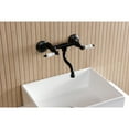 thumbnail image 2 of Kingston Brass KS2110PL Kingston Double-Handle 2-Hole Wall Mount Bathroom Faucet in Matte Black, 2 of 8