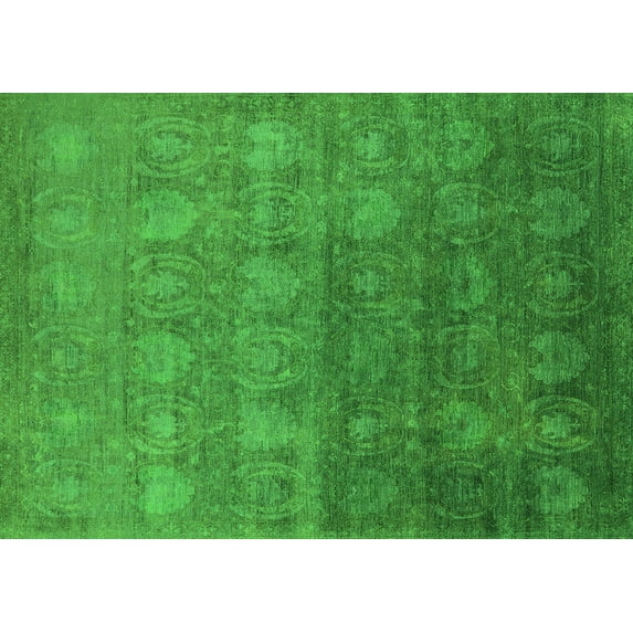 Ahgly Company Indoor Rectangle Oriental Green Industrial Area Rugs, 6' x 9'