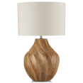 thumbnail image 1 of Bouclair Taupe Carved Wood Table Lamp 18.5 in (47 cm), 1 of 8