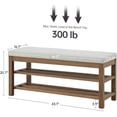 thumbnail image 2 of VKNOW Entryway Bench, 44.3” Upholstered Shoe Bench for Bedroom, 2-Tier Storage End of Bed Bench with Rubberwood Legs for Living Room, Hallway, Beige, 2 of 7