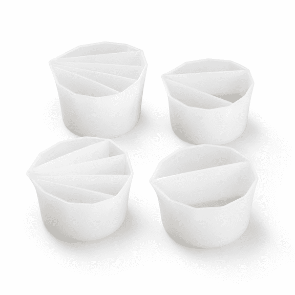 Silicone Split Cups Reusable Resin Mixing Cups with 2-5 Channels Dividers Paint Supplies,Fluid Art for Resin Crafts,Acrylic Paint Pouring Drawing White 4Pcs