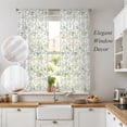 thumbnail image 3 of Green Wildflowers Sheer Curtains 63 Inches Long, Farmhouse Botanical Floral Light Filtering Window Curtains for Living Room/Bedroom, Rod Pocket Voile Sheer Curtain Drapes, 52"W x 63"L, 2 Panels, 3 of 9