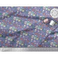 thumbnail image 3 of Soimoi Purple Modal Satin Fabric Owl & Tree Christmas Print Fabric by the Yard 42 Inch Wide, 3 of 3