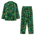thumbnail image 3 of Xixirimido Christmas Lights Leaves Pattern Mens Pajama Set Soft Button Down Pajamas Long Sleeve Pjs Sleepwear Loungear Comfy Sleep Sets with Pockets, X-Large, 3 of 4