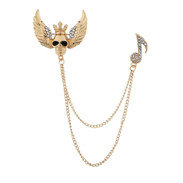 Broche De Con Cadena , Pasador De Broches De Cuello De Insignia, Alfileres De Solapa Para De para proteger De dorado Fernando Pin de broche de trajes de hombre