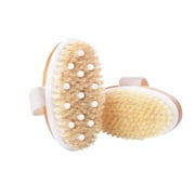 2 Pcs Dry Brushing Body Brush Bath Brush, Natural Bristle Gentle Exfoliating for Softer, Gentle Massage Nodes for Treatment & Improves Lymphatic Functions, Stimulates Blood Circulation
