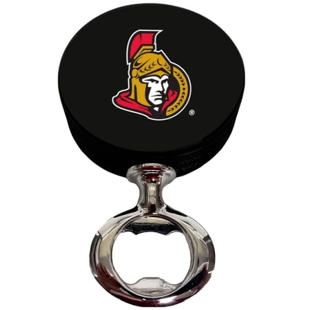Ottawa Throwback Logo FULCRUM Series Hockey Puck Bottle Opener