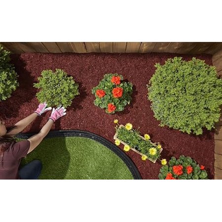 Rubberific Premium Shredded Rubber Mulch for Gardens, Lawns, and Landscaping | Long Lasting Color | Looks Like Natural Wood Mulch (1.5 CU. FT. - 27 LBS, Black)